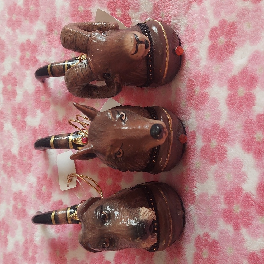 Set of three Katherine's collection ornaments